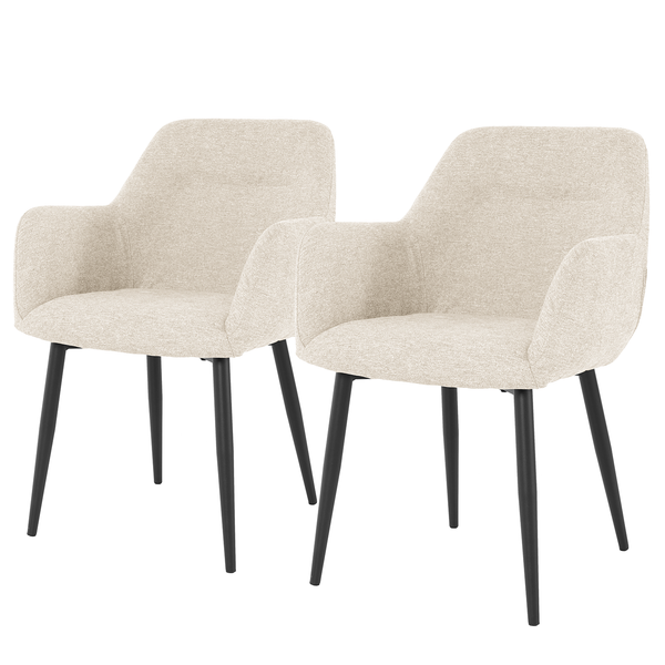 Armlehnenstuhl Ecunda 2er-Set - Beige