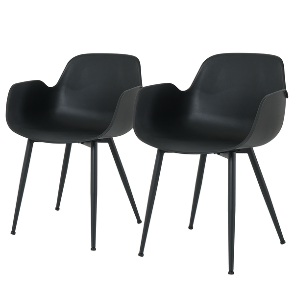 Esszimmerstuhl Sandby 2er-Set - Schwarz