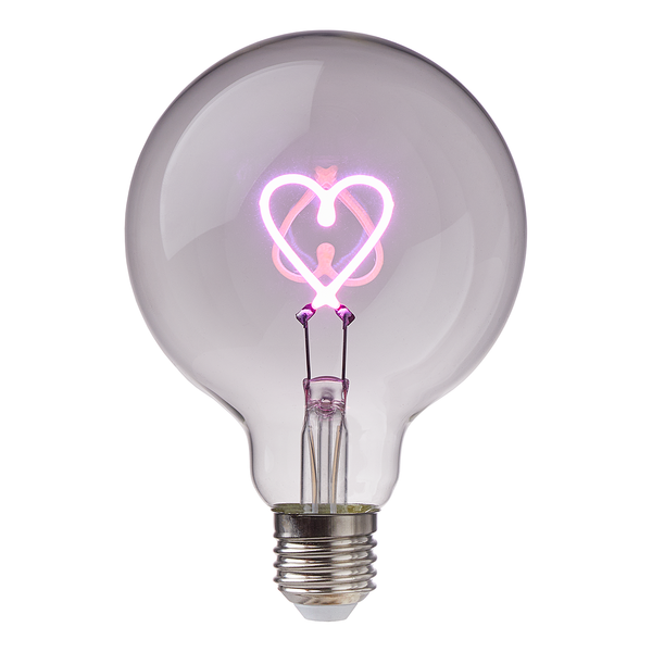 LED-Glühlampe BRIGHT LIGHT Herz - Glas - Pink
