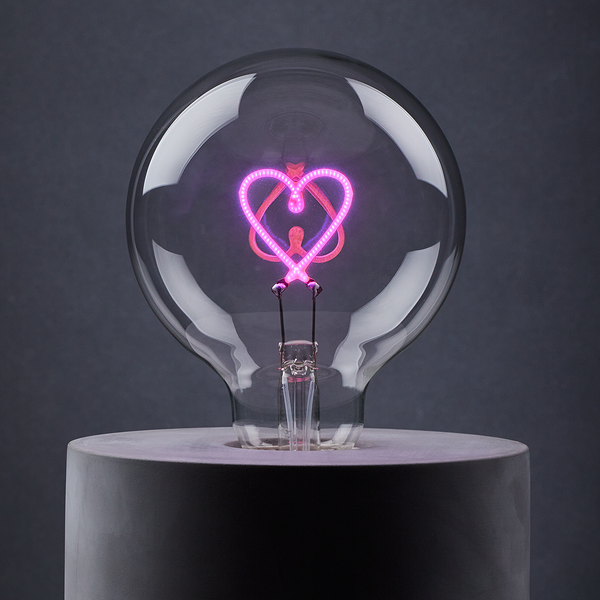 LED-Glühlampe BRIGHT LIGHT Herz - Glas - Pink