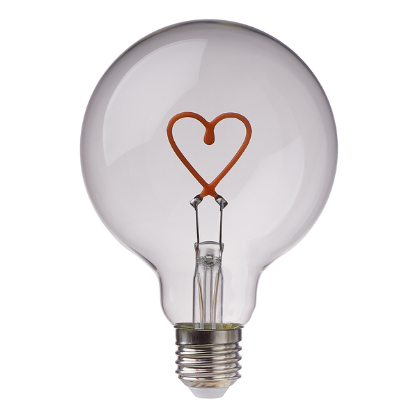 LED-Glühlampe BRIGHT LIGHT Herz - Glas - Pink