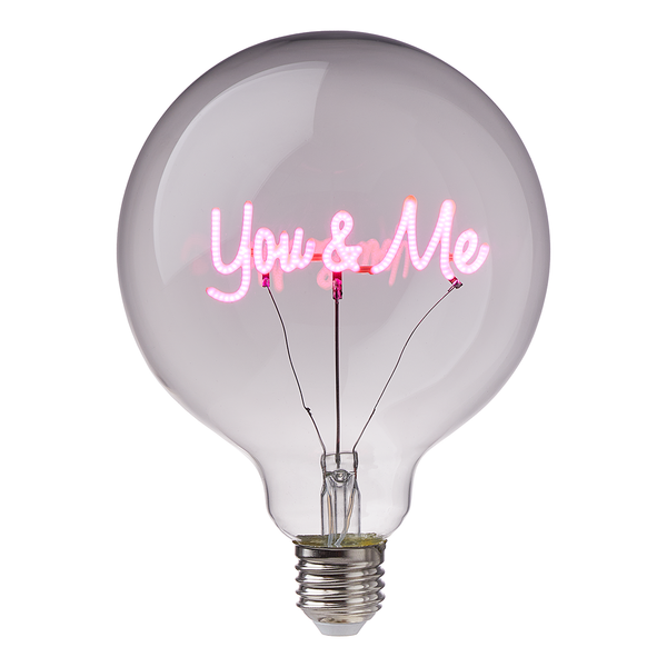 LED-Glühlampe BRIGHT LIGHT You & Me - Glas - Pink