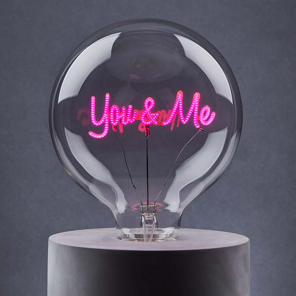 LED-Glühlampe BRIGHT LIGHT You & Me - Glas - Pink