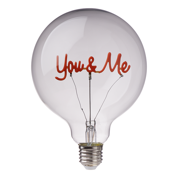LED-Glühlampe BRIGHT LIGHT You & Me - Glas - Pink