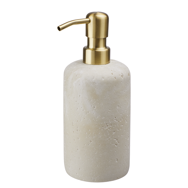 Seifenspender VERDON - Polyresin / Edelstahl - Beige