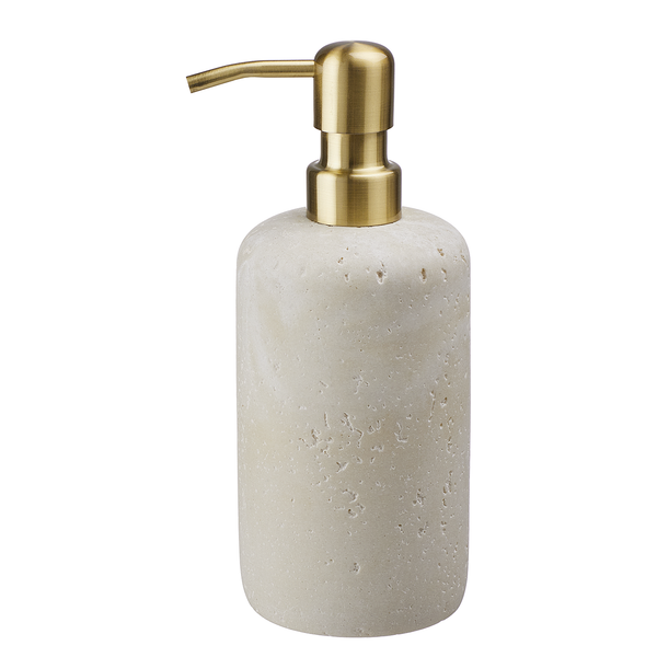 Seifenspender VERDON - Polyresin / Edelstahl - Beige