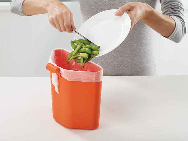 Mülleimer Totem - Kunststoff / Edelstahl - Steingrau - Fassungsvermögen: 40 L