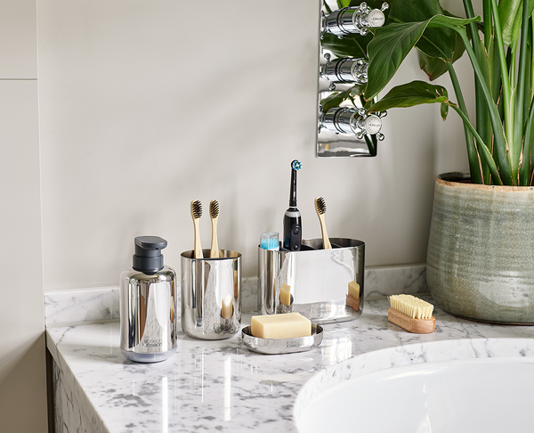 Zahnbürstenhalter Easy Store Luxe - Edelstahl - Silber
