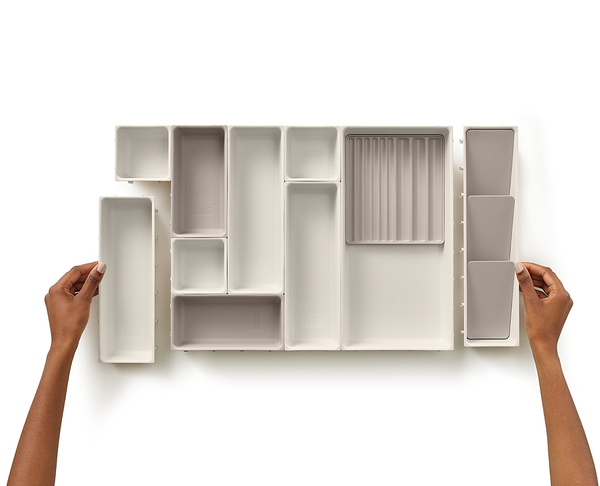 Make-Up-Organizer-Set 12-teilig - Kunststoff - Beige