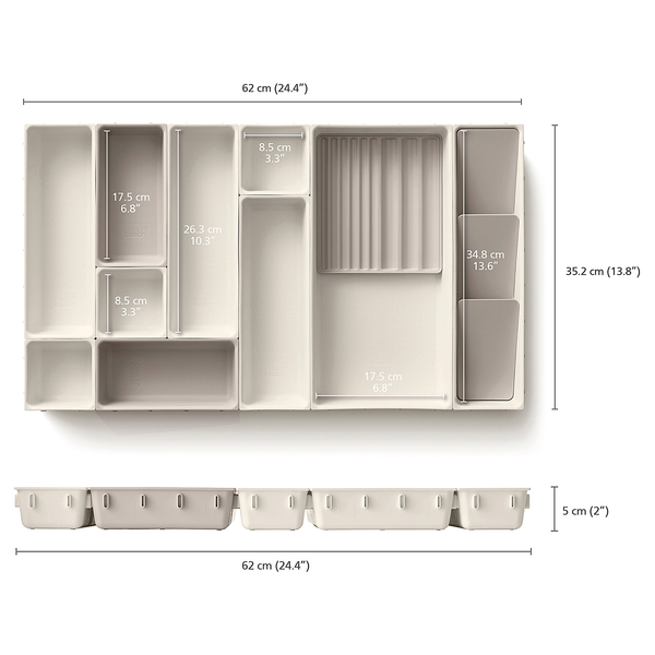 Make-Up-Organizer-Set 12-teilig - Kunststoff - Beige
