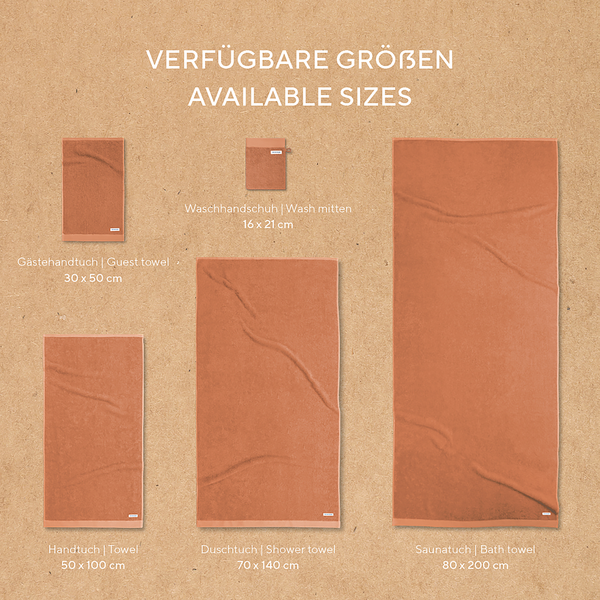 Handtuch Tom Tailor 2er-Set - Baumwolle - 50 x 100 cm - Terracotta