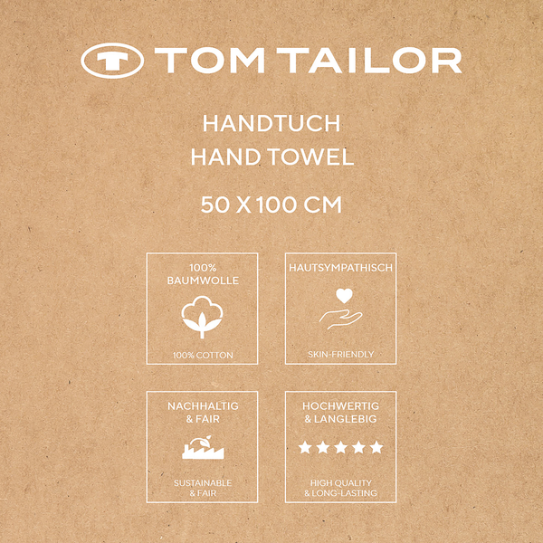 Handtuch Tom Tailor 2er-Set - Baumwolle - 50 x 100 cm - Terracotta