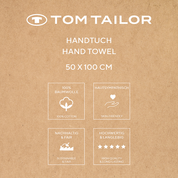 Handtuch Tom Tailor 2er-Set - Baumwolle - 50 x 100 cm - Beige