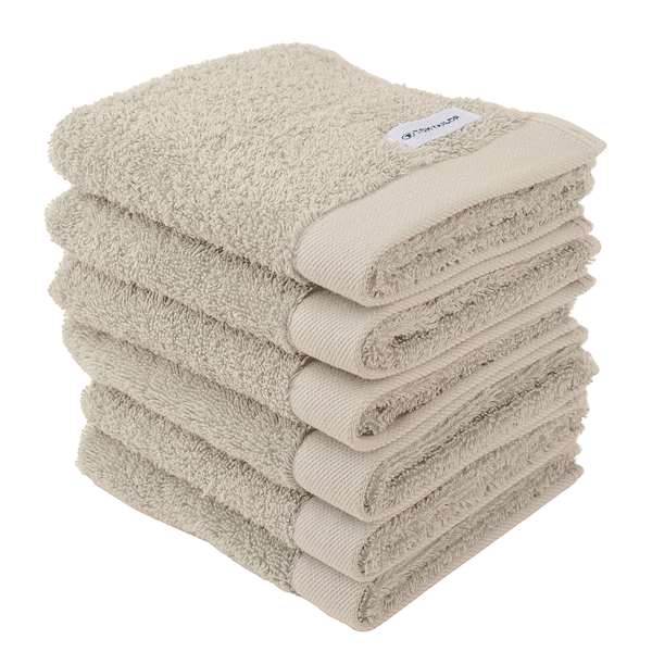 Gästehandtuch Tom Tailor 6er-Set - Baumwolle - 30 x 50 cm - Beige