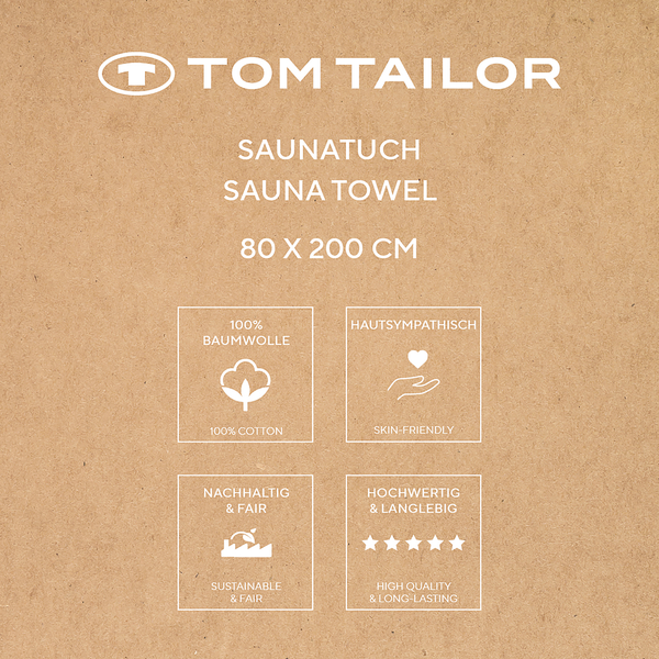Badetuch Tom Tailor - Baumwolle - 80 x 200 cm - Marineblau