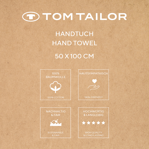 Handtuch Tom Tailor 2er-Set - Baumwolle - 50 x 100 cm - Türkis