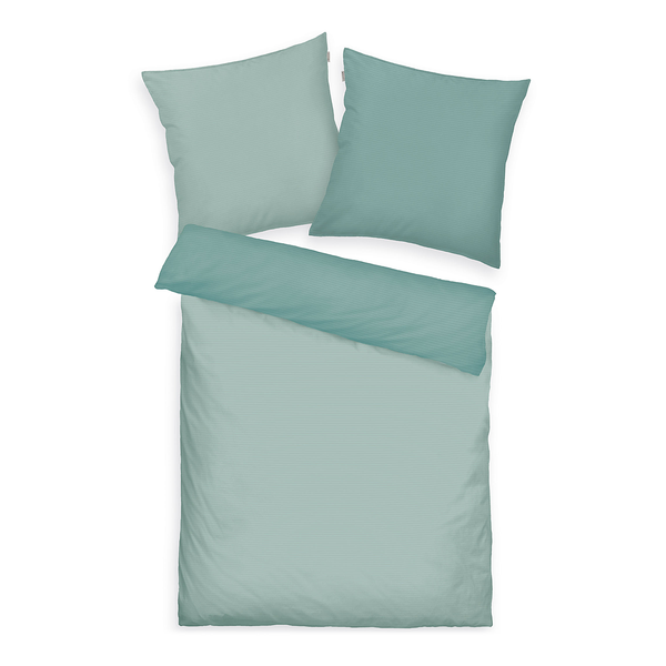 Satin-Bettwäsche Tom Tailor - Baumwolle - Mint - 135 x 200 cm + Kissen 80 x 80 cm