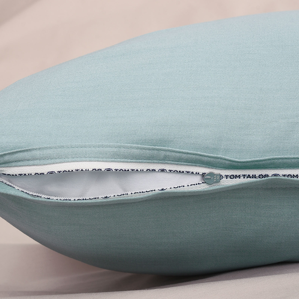 Satin-Bettwäsche Tom Tailor - Baumwolle - Mint - 135 x 200 cm + Kissen 80 x 80 cm