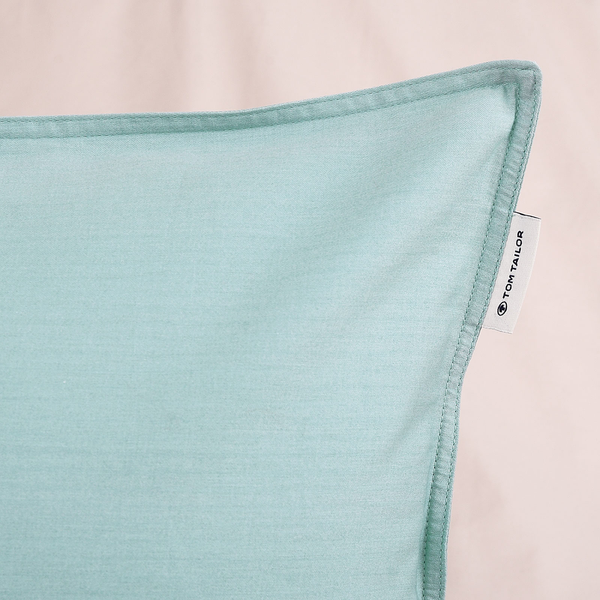 Satin-Bettwäsche Tom Tailor - Baumwolle - Mint - 135 x 200 cm + Kissen 80 x 80 cm