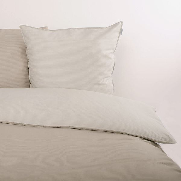 Satin-Bettwäsche Tom Tailor - Baumwolle - Beige - 155 x 220 cm + Kissen 80 x 80 cm