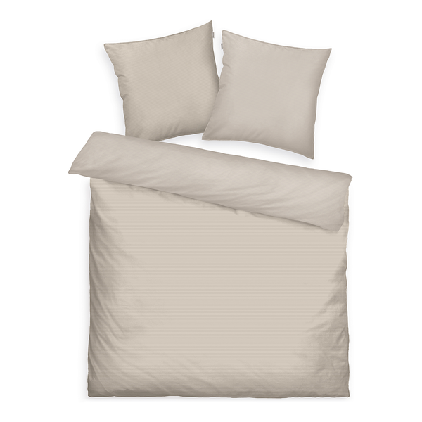Satin-Bettwäsche Tom Tailor - Baumwolle - Beige - 200 x 220 cm + 2 Kissen 80 x 80 cm
