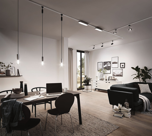 Deckenleuchte Urail Panel Loop - Aluminium - Schwarz