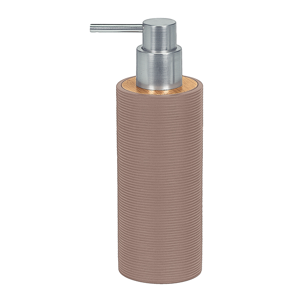 Seifenspender Kyoto - Polyresin / Bambus - Taupe