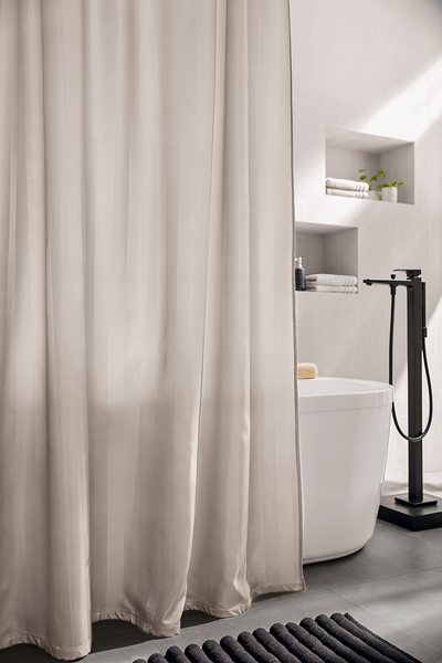 Duschvorhang Stripia - Polyester - Creme
