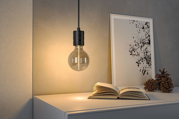 LED-Leuchtmittel Floating Shine G95 - Klarglas - Grau