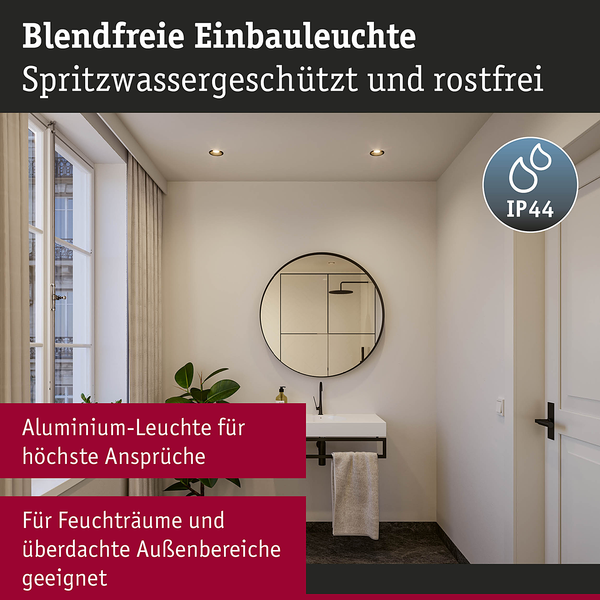 Einbauleuchte Cole Coin - Aluminium / Kunststoff - Schwarz - 3er Set