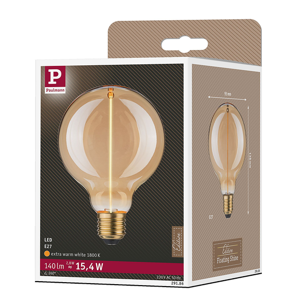 LED-Leuchtmittel Floating Shine G95 - Klarglas - Gold