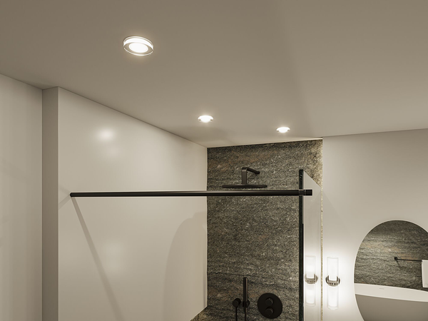 Deckenleuchte Luena - Aluminium / Klarglas - Silber / Weiß - 1-flammig - Durchmesser: 9 cm