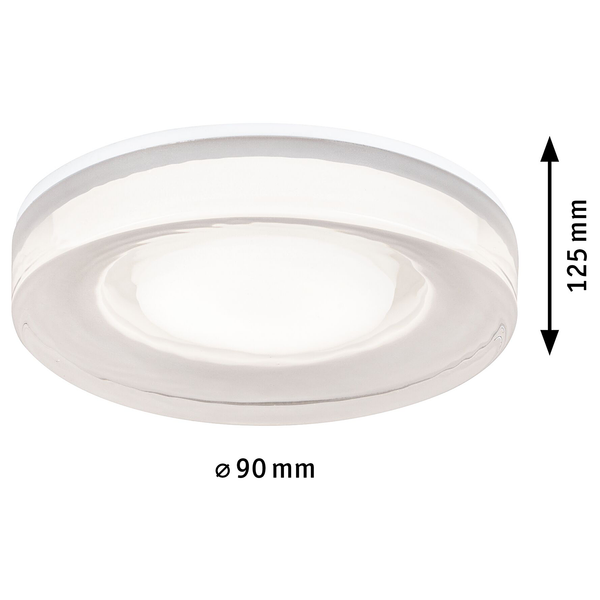 Deckenleuchte Luena - Aluminium / Klarglas - Silber / Weiß - 1-flammig - Durchmesser: 9 cm