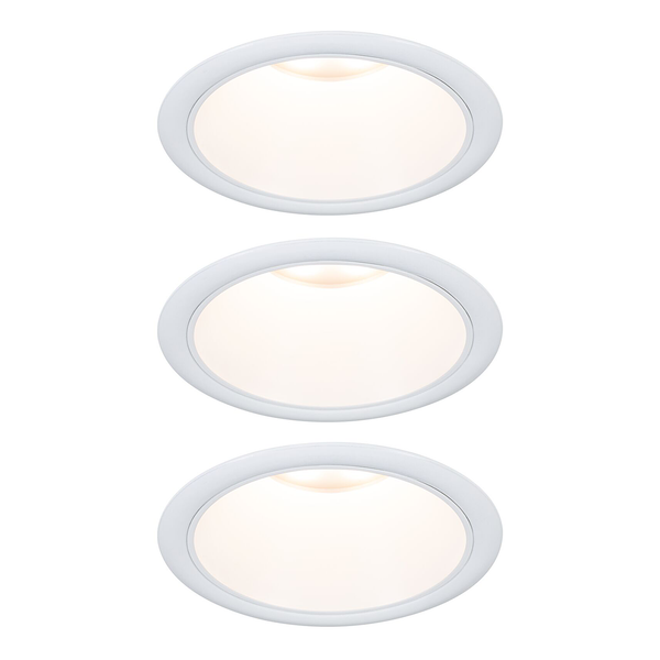 Einbauleuchte Cole Coin - Aluminium / Kunststoff - Weiß - 3er Set