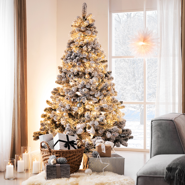 Weihnachtsbaum TREE OF THE MONTH Schnee - PVC - Grün - Höhe: 210 cm