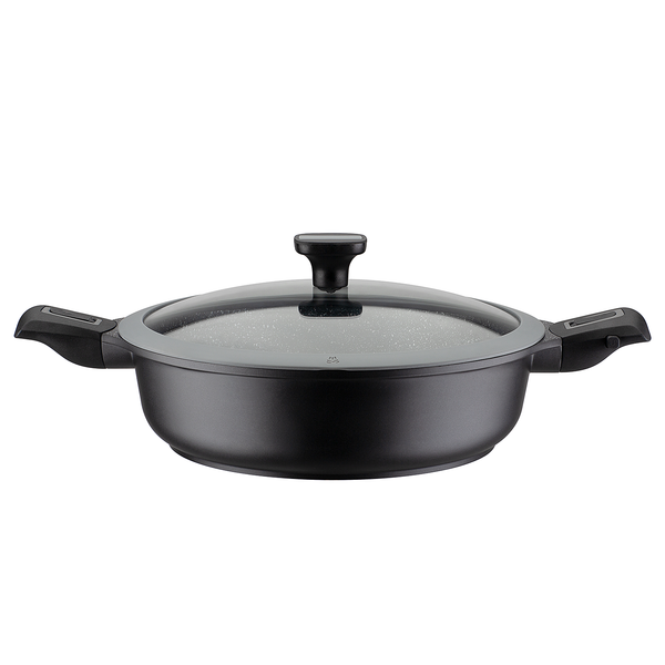 Schmorpfanne Easy Click 5-teilig - Aluminiumguss - Schwarz