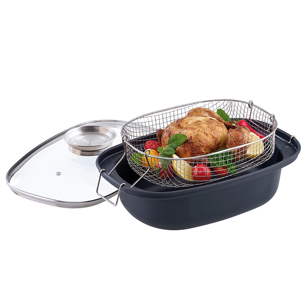 Aromabräter Bubach 2-teilig - Edelstahl - Schwarz - inkl. Einsatz