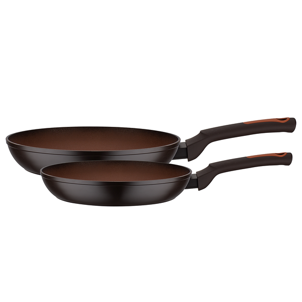 Pfannenset Terra 2-teilig - Aluminium - Schwarz / Rot