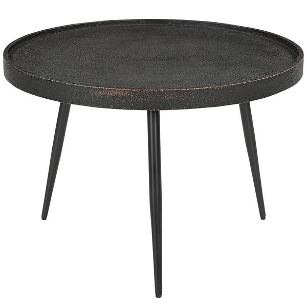 Couchtisch IKOMWA - Antik Schwarz / Schwarz - Durchmesser: 62 cm