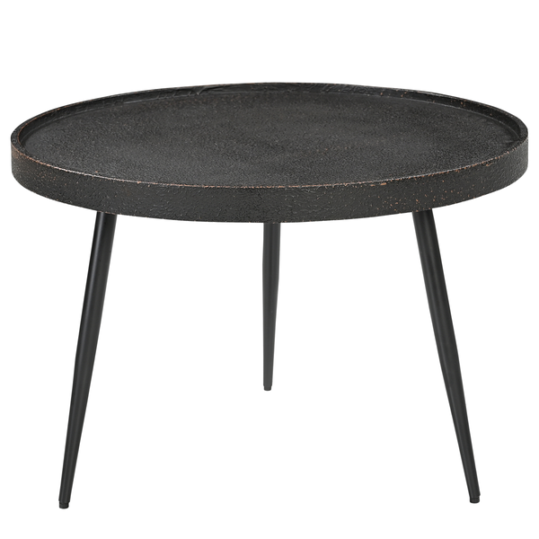 Couchtisch IKOMWA - Antik Schwarz / Schwarz - Durchmesser: 62 cm