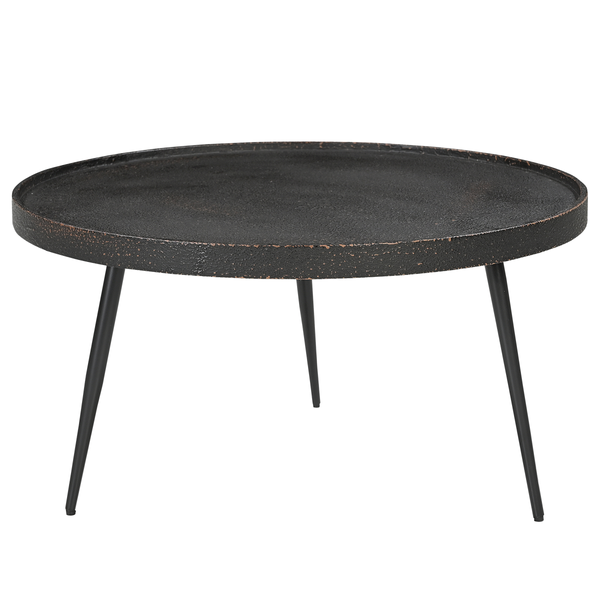 Couchtisch IKOMWA - Antik Schwarz / Schwarz - Durchmesser: 75 cm
