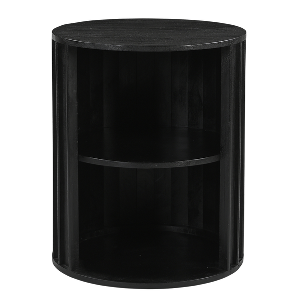 Massiver Couchtisch PANOTA - Akazie Schwarz - Durchmesser: 50 cm
