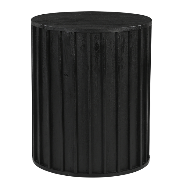 Massiver Couchtisch PANOTA - Akazie Schwarz - Durchmesser: 50 cm