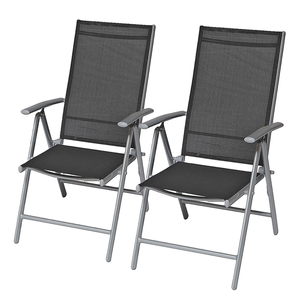 Gartensessel Nola 2er-Set - Stahl - Anthrazit