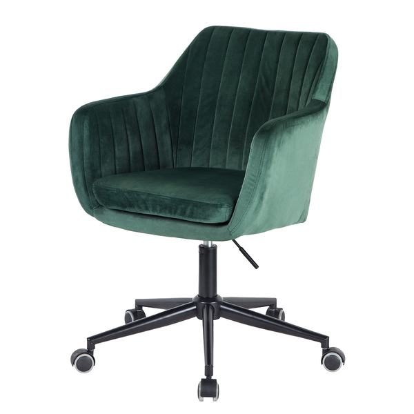 Bürodrehstuhl Leezy - Samt - Grün / Schwarz