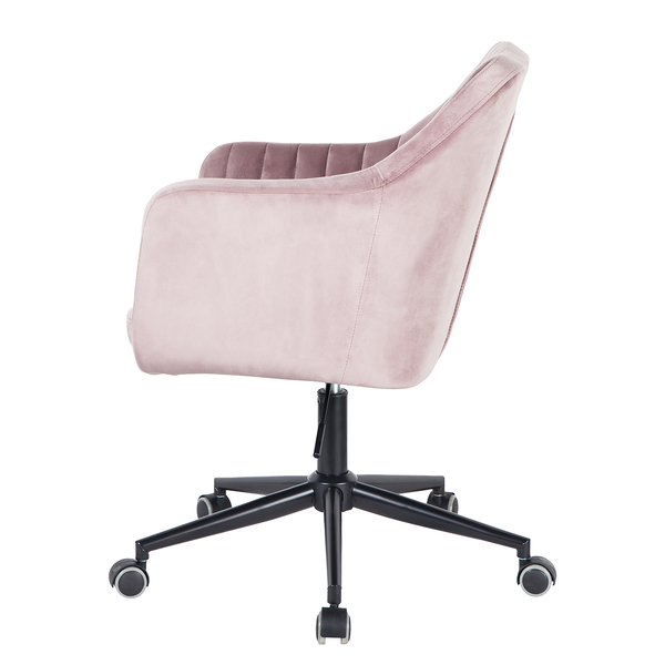 Bürodrehstuhl Leezy - Samt - Altrosa / Schwarz