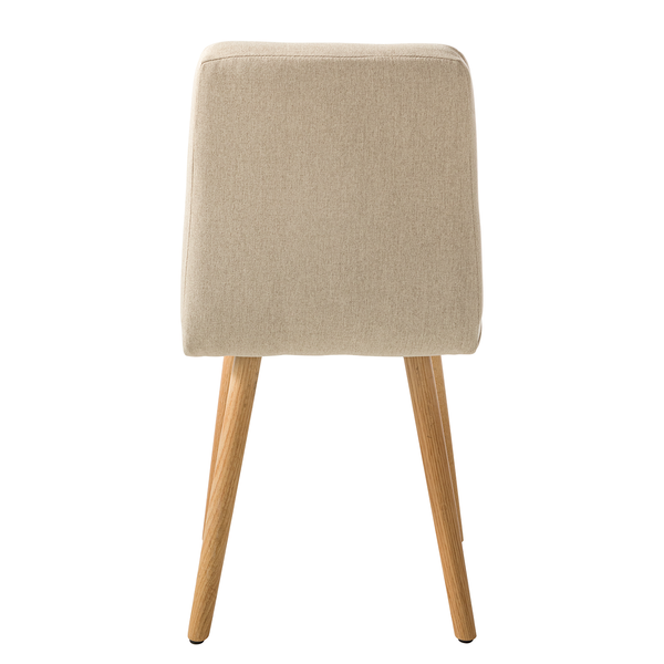 Polsterstuhl Doskie II - Leinen / Eiche massiv - Beige - 2er Set