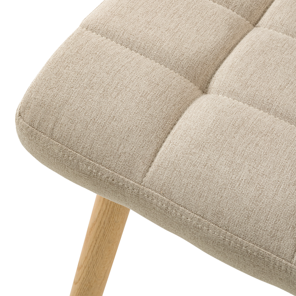 Polsterstuhl Doskie II - Leinen / Eiche massiv - Beige - 2er Set