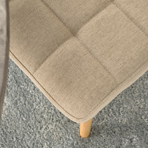 Polsterstuhl Doskie II - Leinen / Eiche massiv - Beige - 2er Set