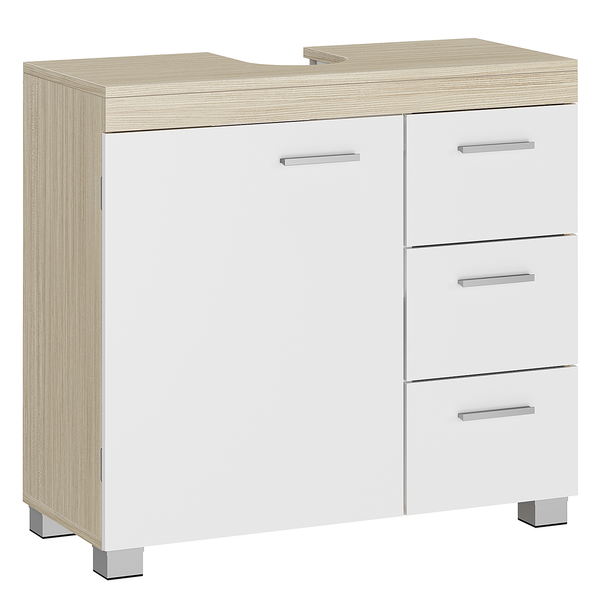 Waschbeckenunterschrank Buraw - Weiß / Beige